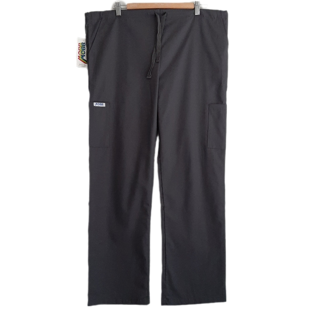 🍒 New - MOBB Drawstring Scrub Pants Grey 5 Pockets Sz XS